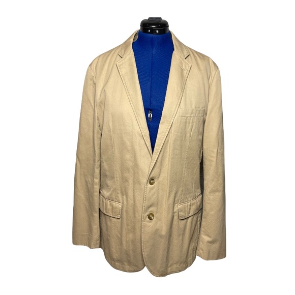 J. Crew Other - J.Crew Large Tall khaki 2 button 100% cotton fully lined mens blazer